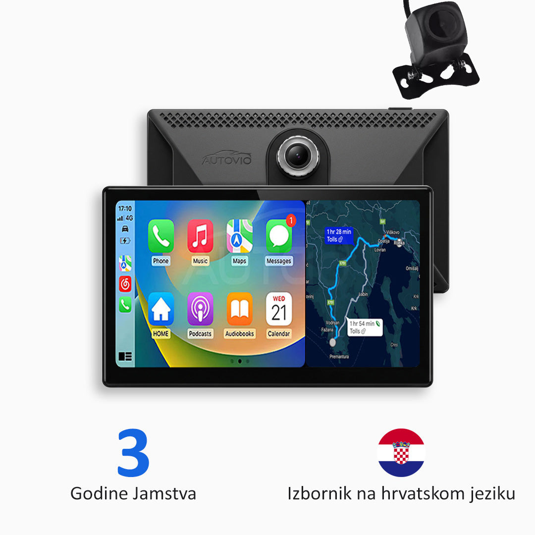 Univerzalni multimedijski uređaj za automobil s Apple CarPlay, Android Auto i video snimanjem (model 2026)